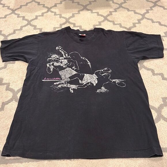 Rare VTG single stitch 90s boxer knockout fruit of the loom tag size L Tee shirt - Picture 1 of 8